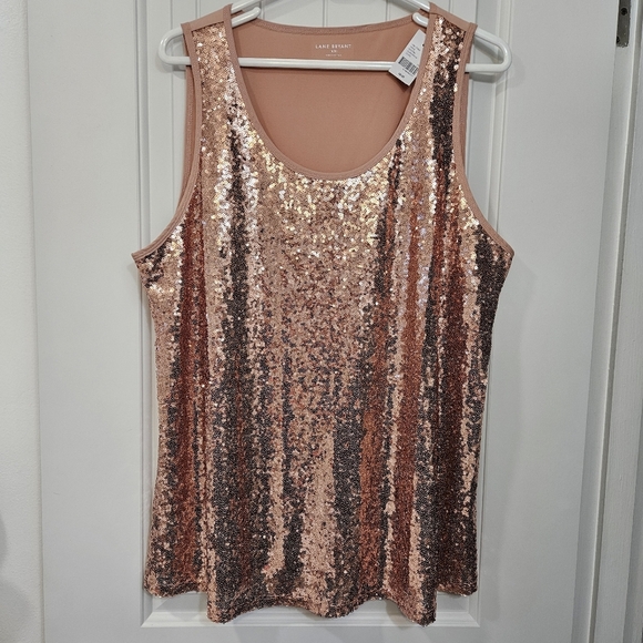 Lane Bryant Tops - Lane Bryant-Sequin Rose Gold Tank Top-NWT-Women Size 18/20
